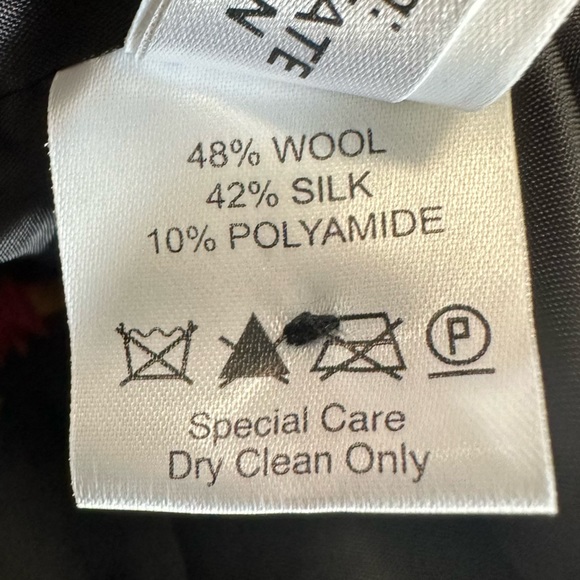 Caroline Charles London Wool Silk Multicolor Floral Geometric Blazer - Picture 13 of 15